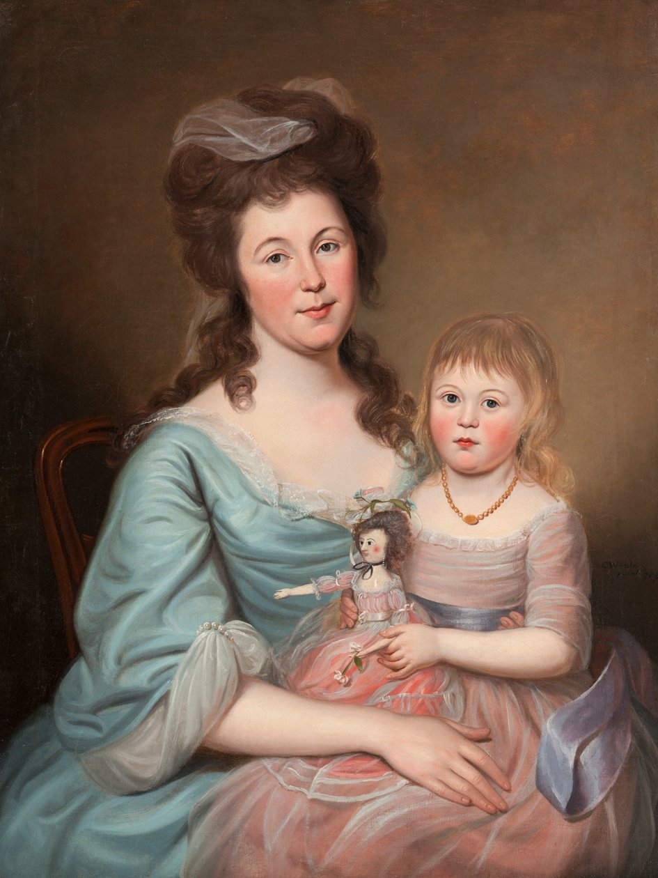 Peggy Sanderson Hughes och hennes dotter, ca 1788-89 av Charles Willson Peale