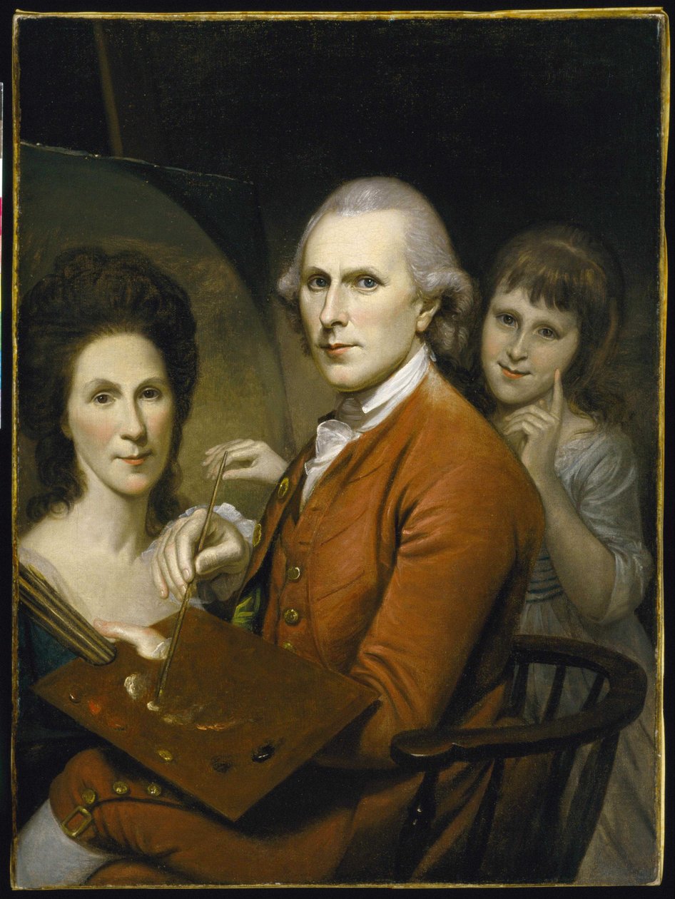 Självporträtt med Angelica och Porträtt av Rachel av Charles Willson Peale