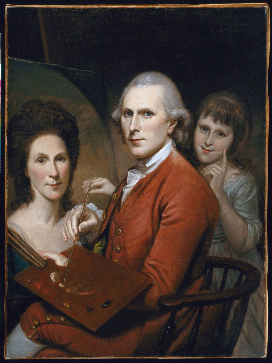 Självporträtt med Angelica och Porträtt av Rachel av Charles Willson Peale