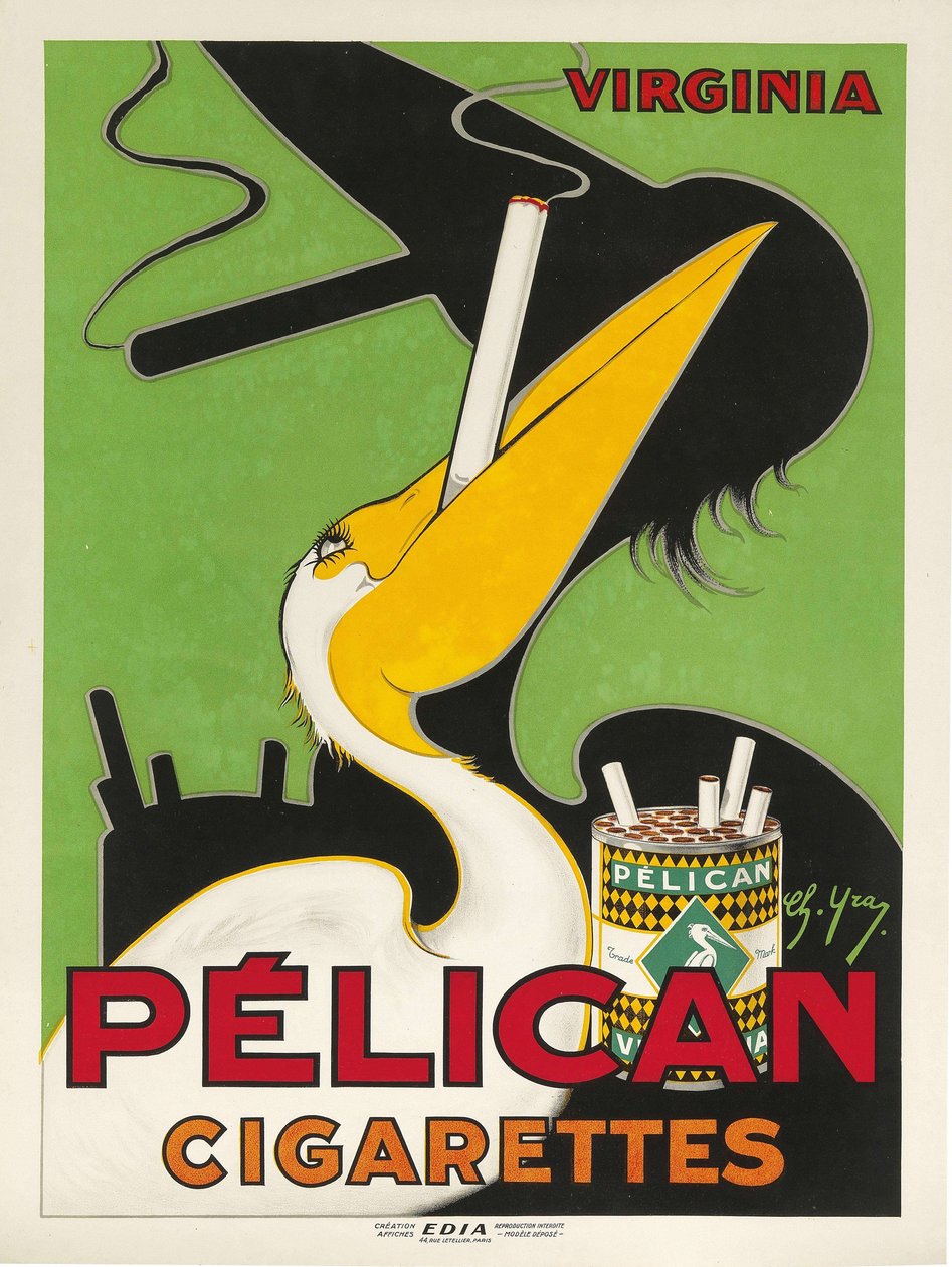 Pelican Cigarettes, ca. 1930. av Charles Yray