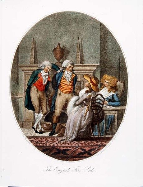 The English Fire Side, graverad av P.W. Tomkins (1760-1840) (akvatint) (se även 64847, 64848 och 64849) av Charles after Ansell