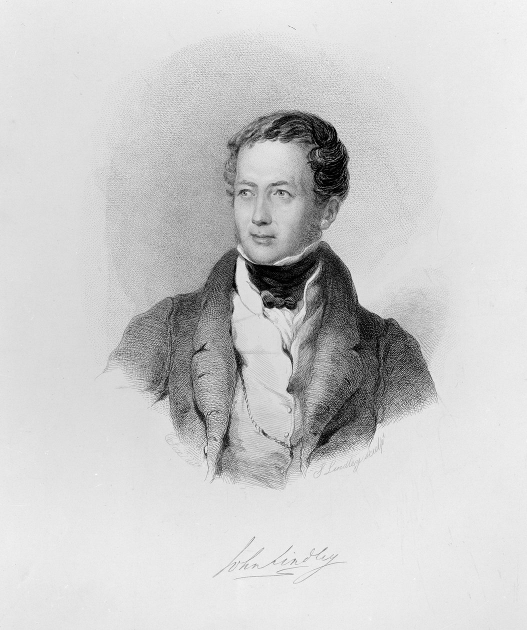 John Lindley, ca 1830 (gravyr) S. Lindley, etsning (efter C. Fox) av Charles and George Fox