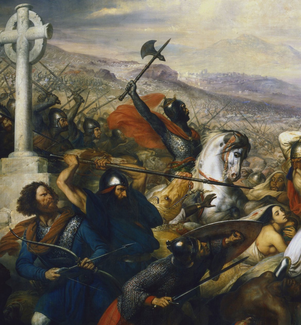 Charles Martel i slaget vid Tours (Detalj) av Charles de Steuben