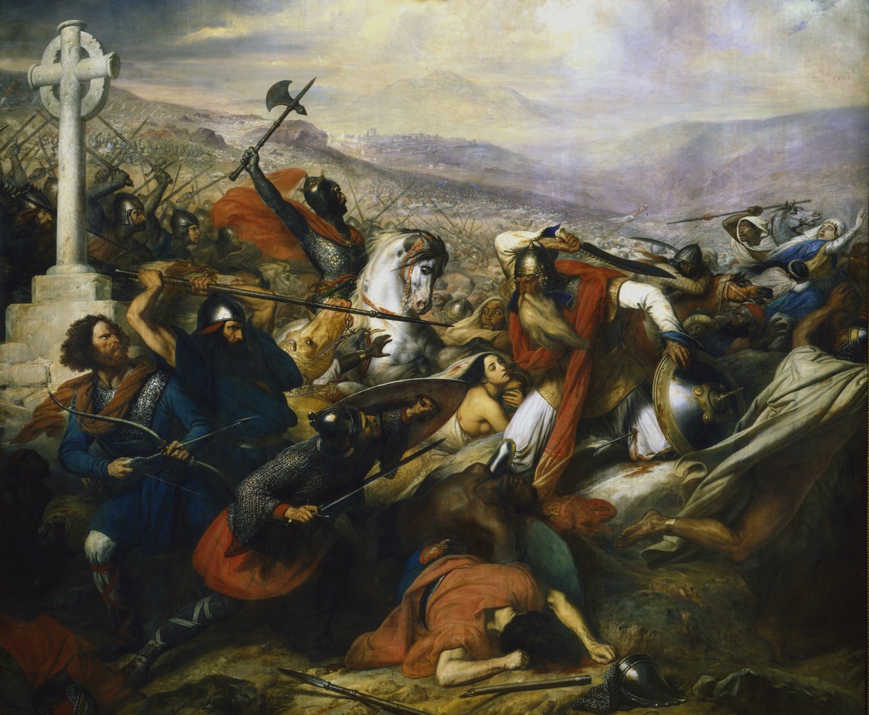 Charles Martel i slaget vid Tours, 1837. av Charles de Steuben