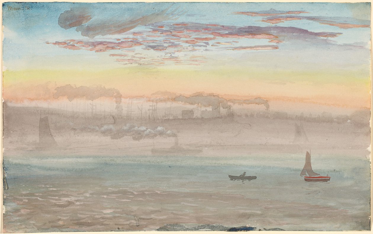East River, soluppgång av Charles de Wolf Brownell
