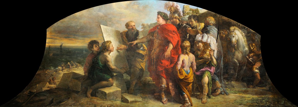 Augustus bygger hamnen i Miseno, 16731675 av Charles de la Fosse