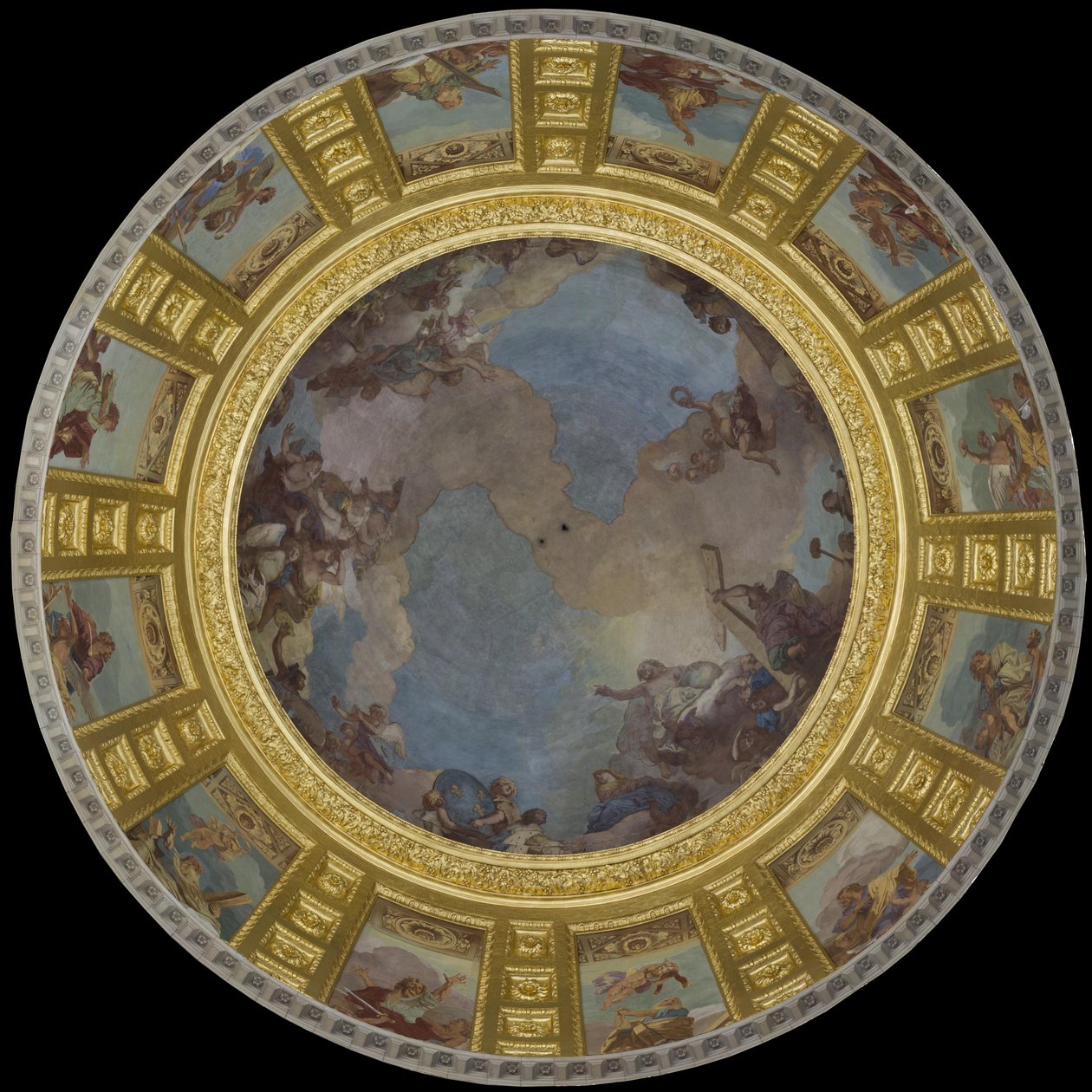 Saint Louis in Glory. 1702-1707 (fresco) av Charles de la Fosse