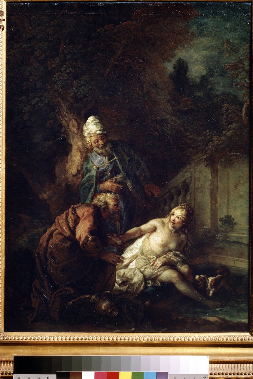 Susanna och de äldre. Målning av Charles de La Fosse (1636-1716), efter 1700. Olja på duk. Barockkonst. Museum of Fine Arts, Pushkin, Moskva av Charles de la Fosse