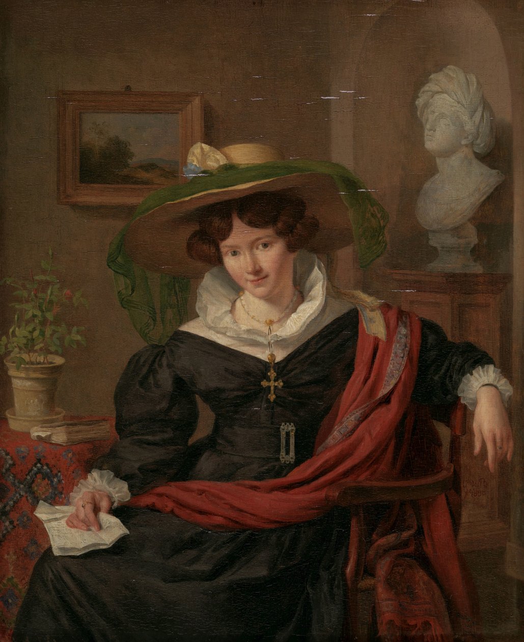 Porträtt av Carolina Frederica Kerst, fru till Louis Royer Porträtt av Carolina Frederica Kerst (1803-1883). Hustru till Louis Royer av Charles van Beveren