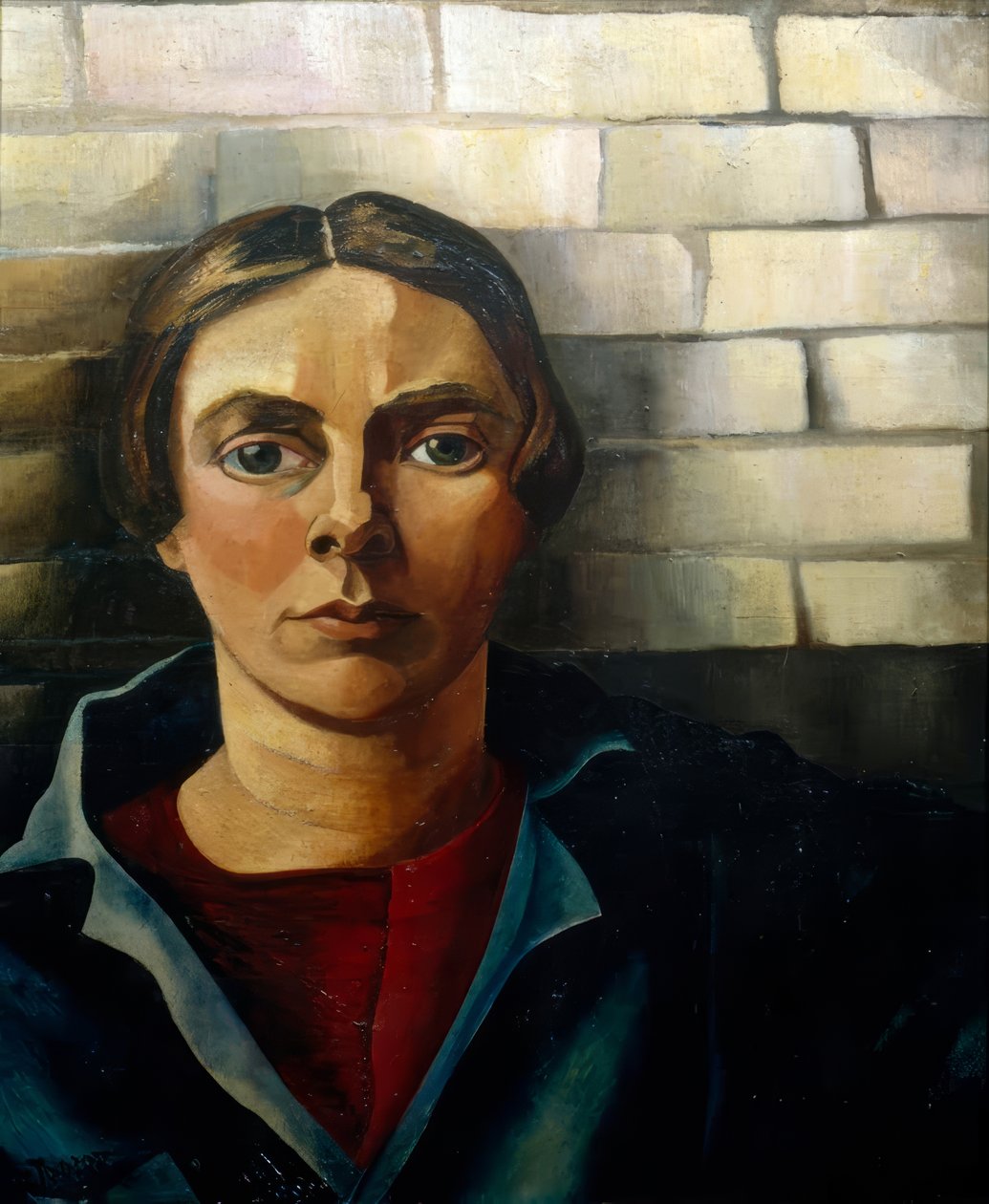 Självporträtt framför en mur av Charley Toorop