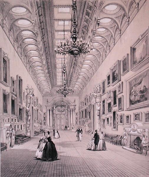 Bildgalleriet, Buckingham Palace, graverat av C. Graf, c.1880 (litho) av Charlotte (after) Campbell