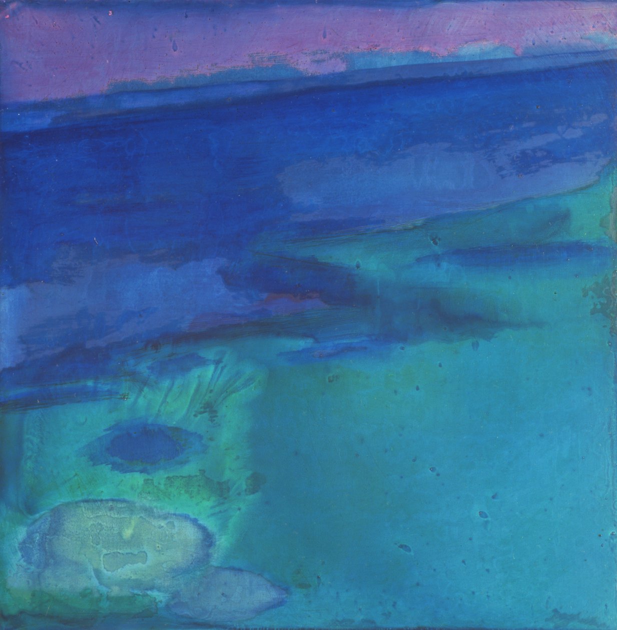Cyanae Blue, 1997 (olja och glasyr på gessobräda) av Charlotte Johnstone