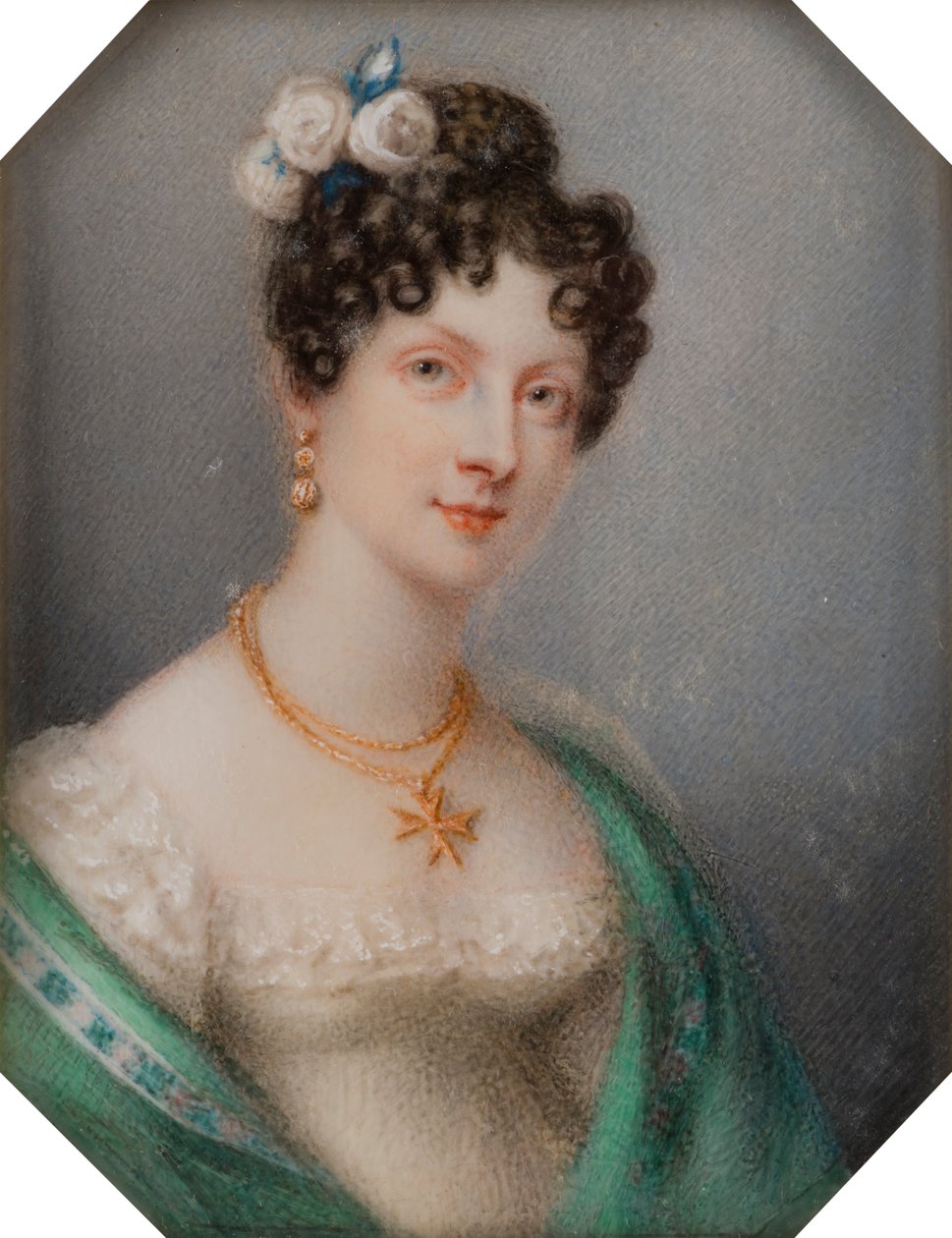 Porträtt av Georgina Viscountess Newport, senare grevinna av Bradford, ca 1819 (olja på duk) av Charlotte Jones