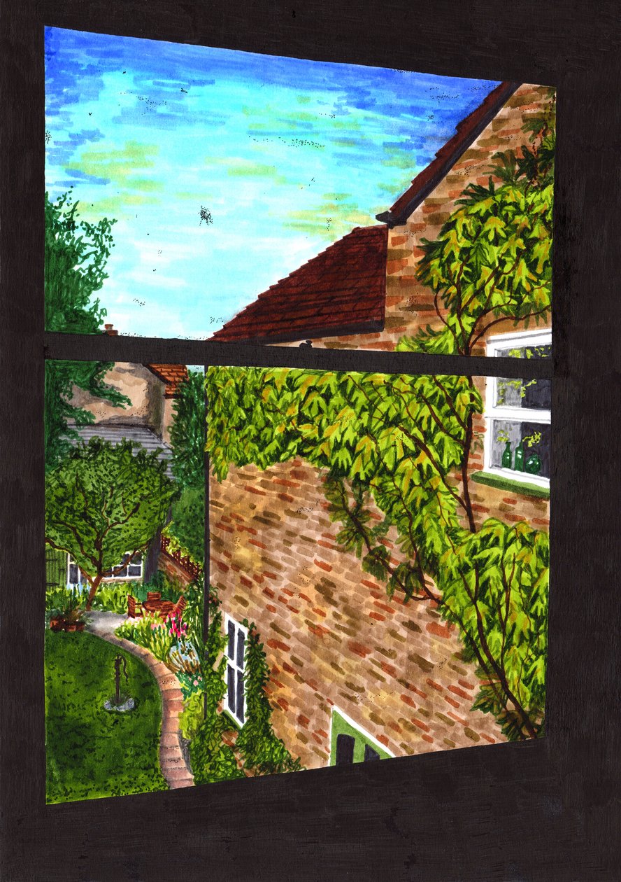 A View through my Window, 2020 (penselpennor på papper) av Charlotte Orr