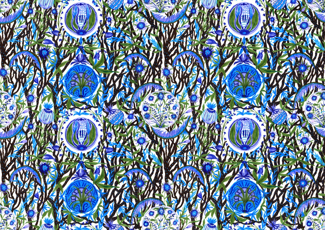 Ashmolean Museum Pattern Design #2, 2020 (pensel och pennor) av Charlotte Orr