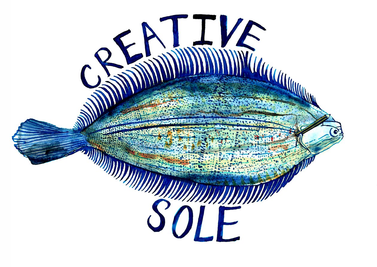 Creative Sole, 2019 (penna, bläck och akvarell) av Charlotte Orr