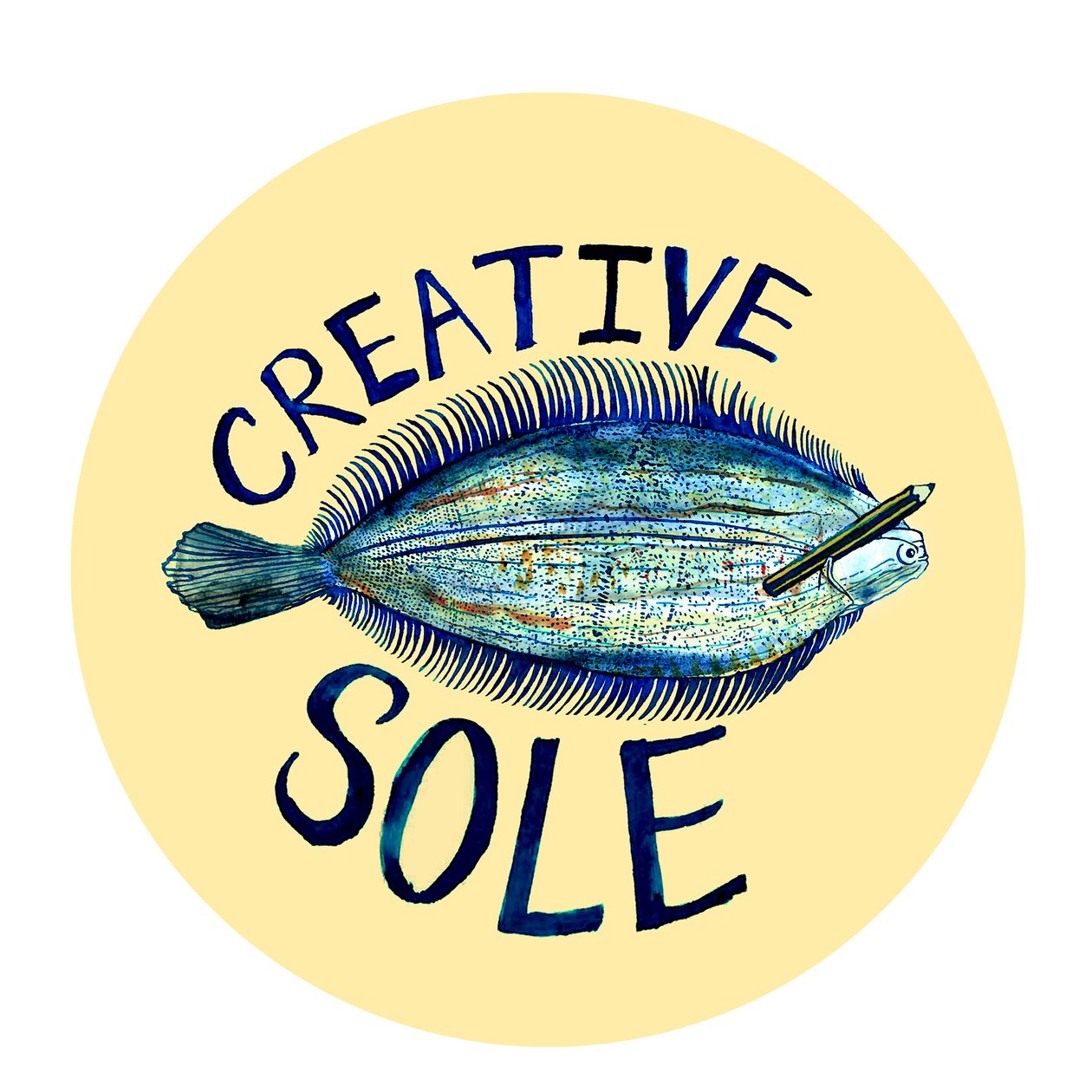 Creative Sole, 2019 (penna, bläck och akvarell) av Charlotte Orr