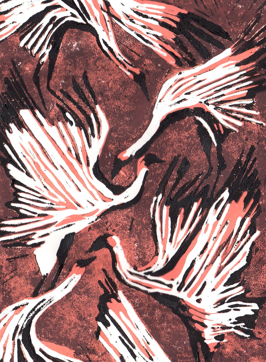 Flamingos, 2021 av Charlotte Orr