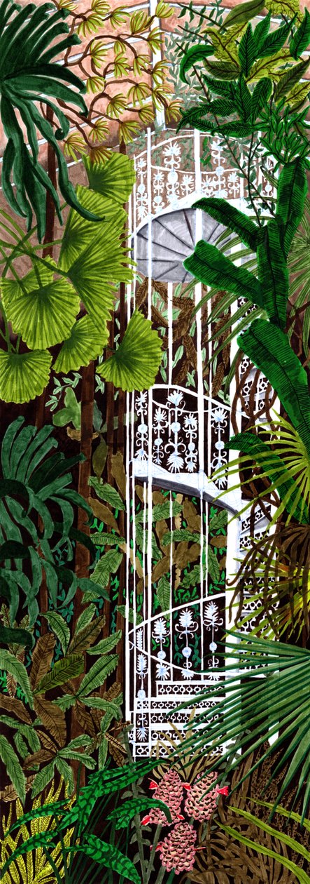 Kew Gardens, 2019 (penselpennor) av Charlotte Orr