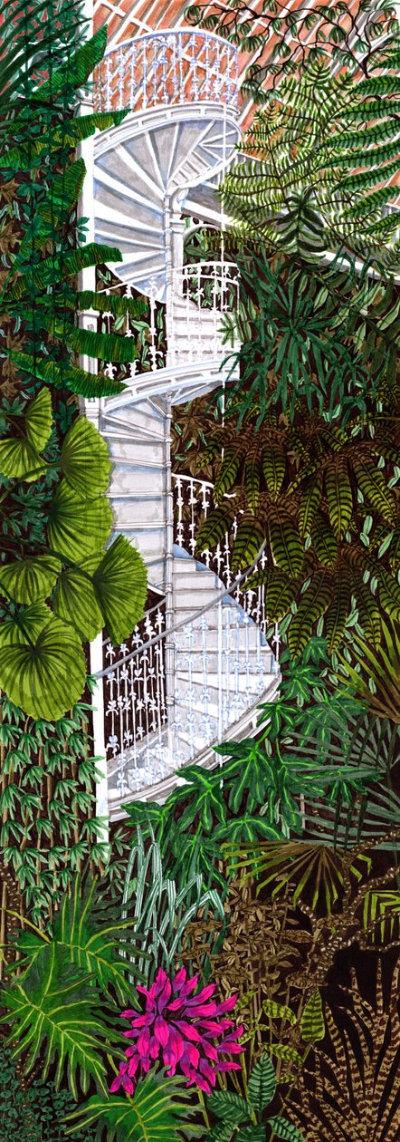 Kew Gardens #2, 2020 (penselpennor på papper) av Charlotte Orr