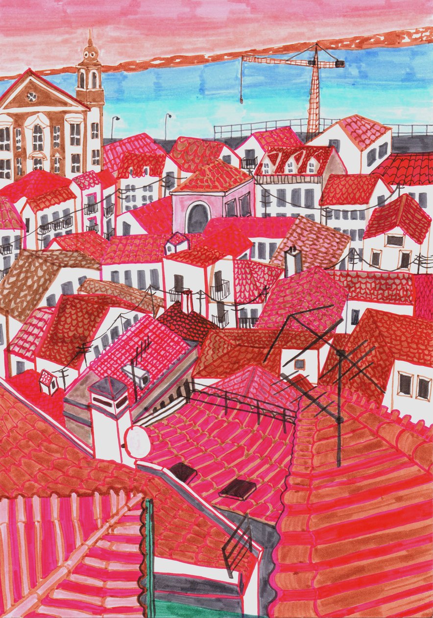 Lissabon, 2017 (penselpennor) av Charlotte Orr