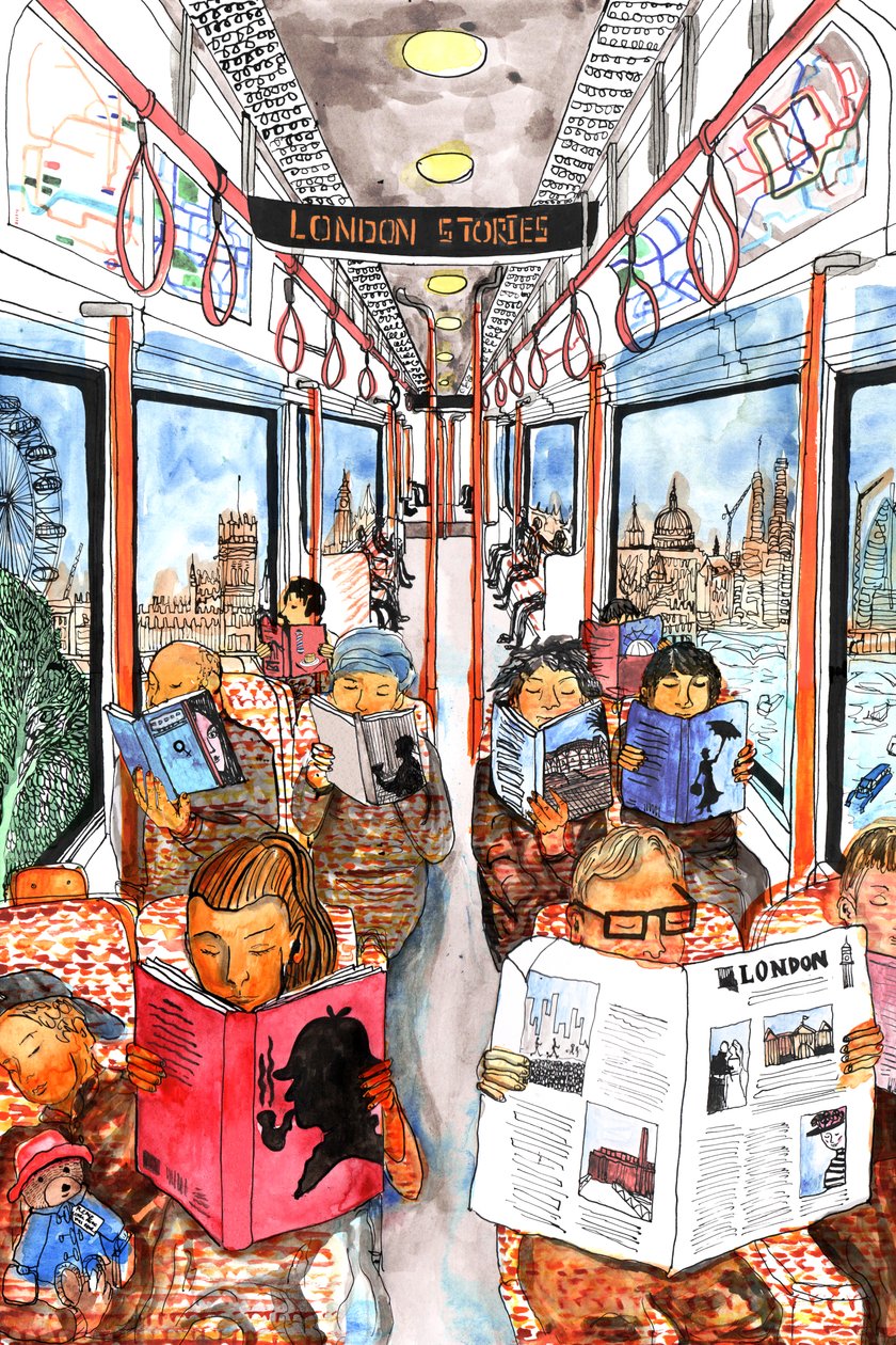 London Stories, 2018 (bläck och akvarell) av Charlotte Orr