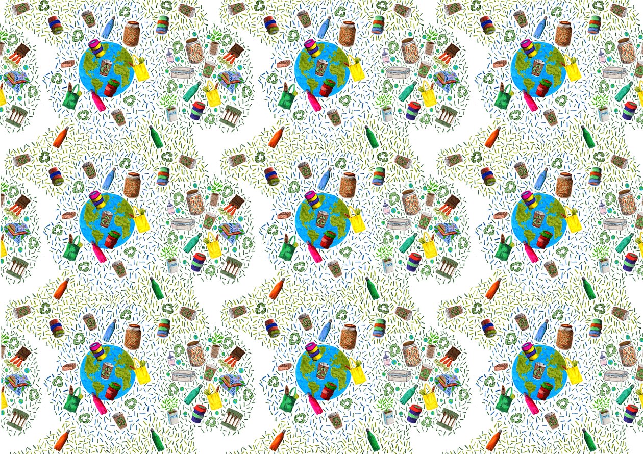Recycling Bin Design, 2020 (penselpennor och digitala) av Charlotte Orr