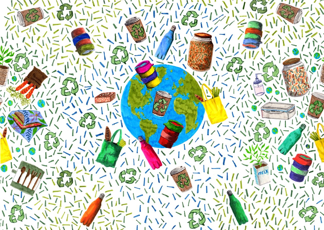 Recycling Bin Design, 2020 (penselpennor och digitala) av Charlotte Orr