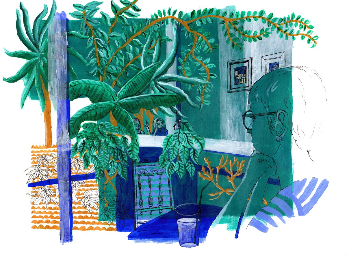 Självporträtt, 2015 akryl av Charlotte Orr