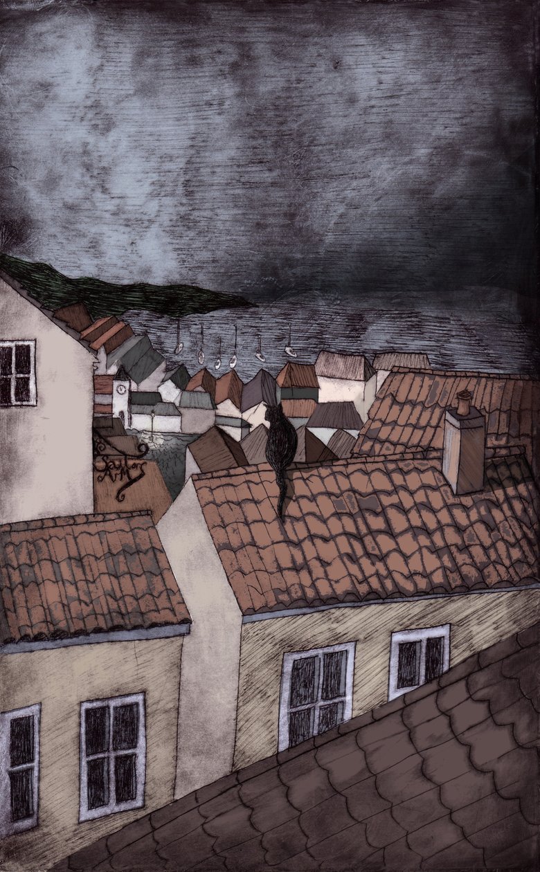 Under Milk Wood, 2013 (torrpunktsetsning och digital) av Charlotte Orr