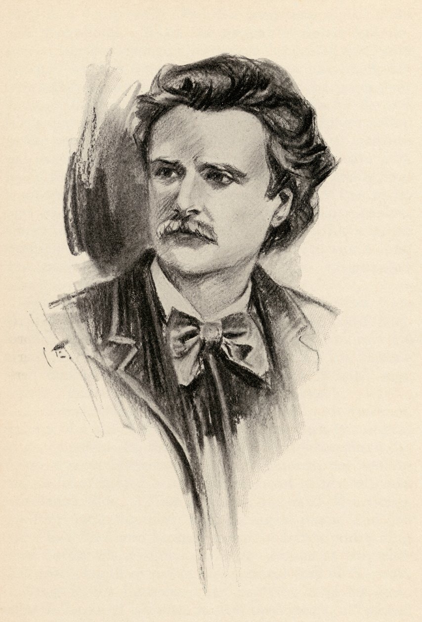 Edvard Grieg (1843-1907) illustration från "The Lure of Music" av Olin Downes, 1922 av Chase Emerson