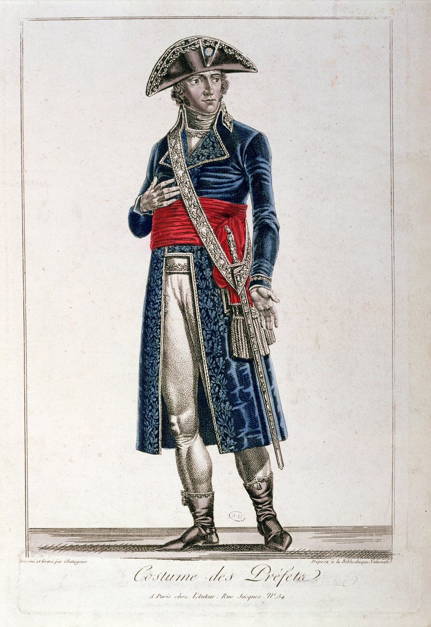 Kostym för en prefekt under första republikens konsulat (1799-1804), omkring 1800 (se även 217238) av Chataignier