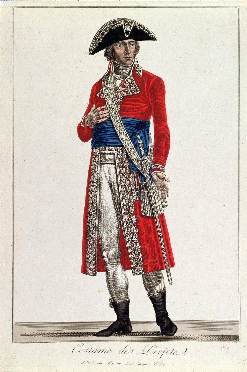 Dräkt för en prefekt under perioden för konsulatet (1799-1804) av den första republiken, ca 1800 (se även 168825) av Chataignier