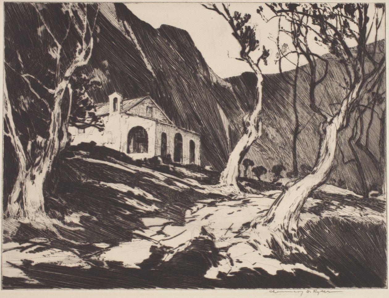Gamla kapellet i Gorbio (torrpunkt) av Chauncey Foster Ryder