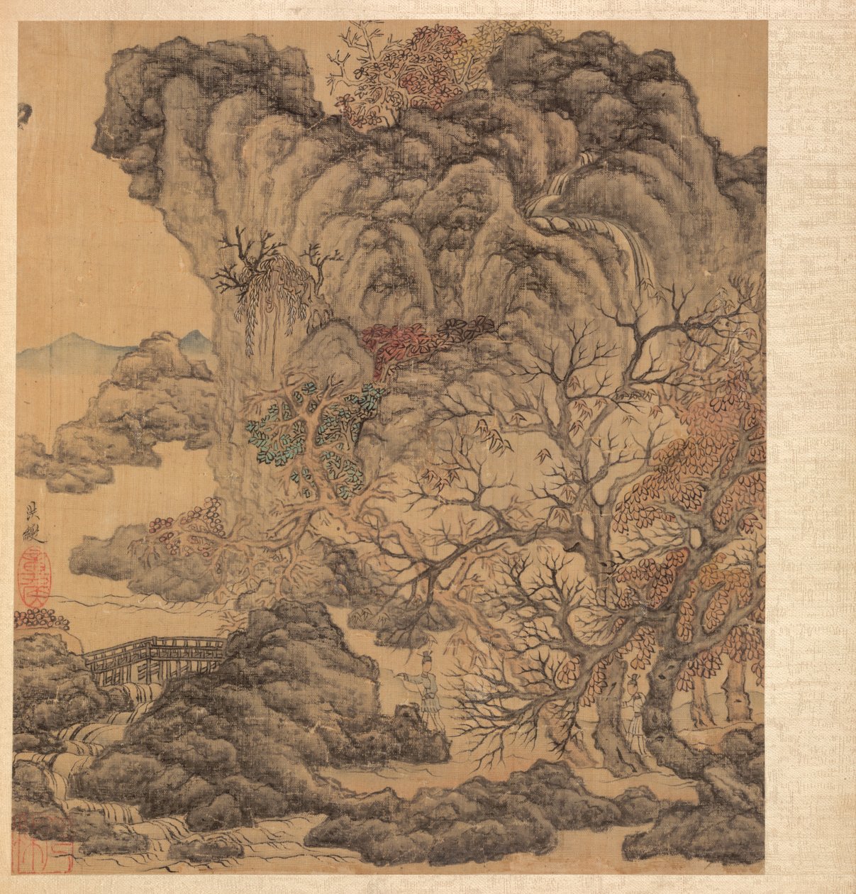 Målningar efter antika mästare: Resenärer i ett höstlandskap, 1598-1652. av Chen Hongshou