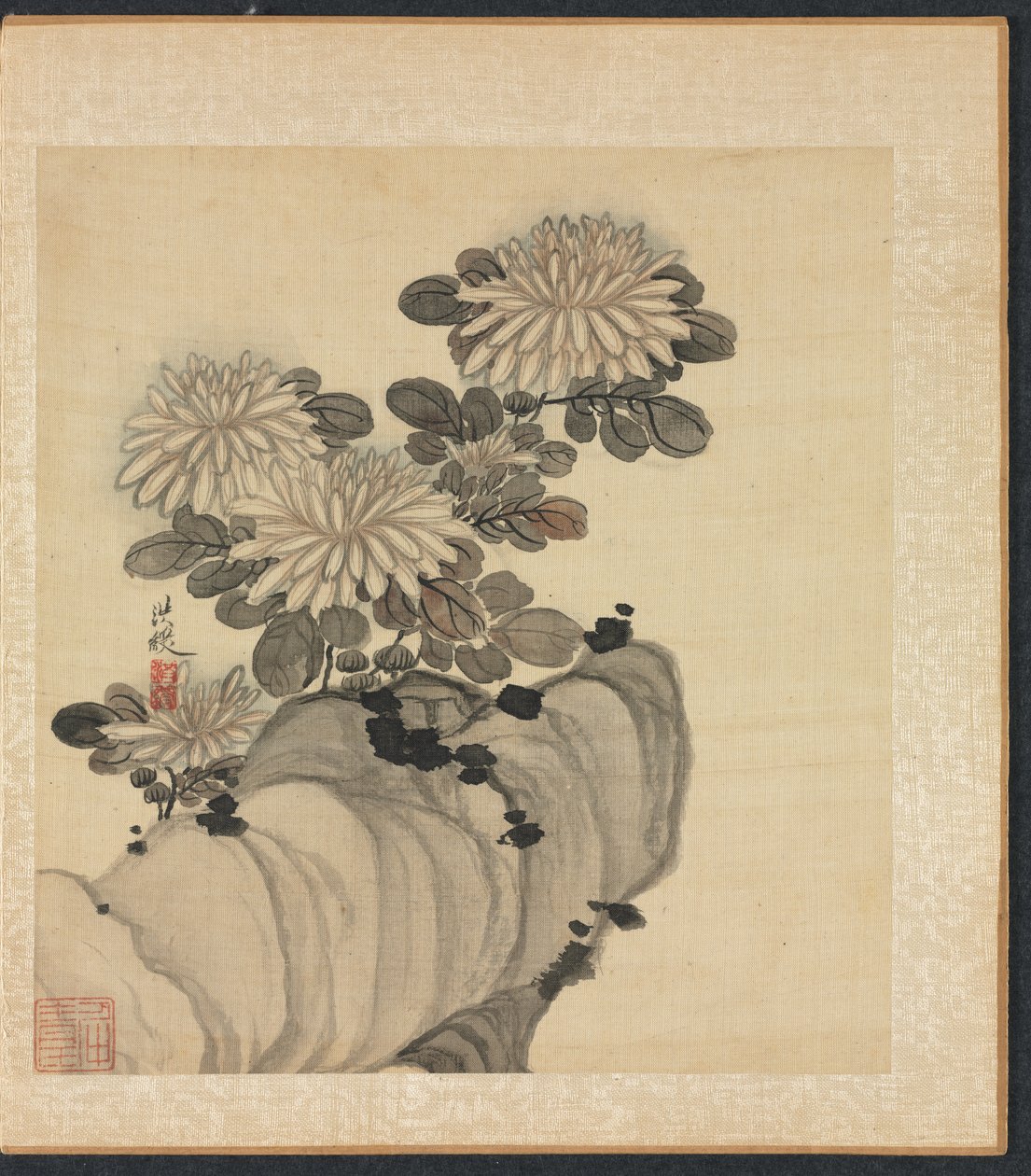 Målningar efter antika mästare: Krysantemum och sten, 1598-1652. av Chen Hongshou