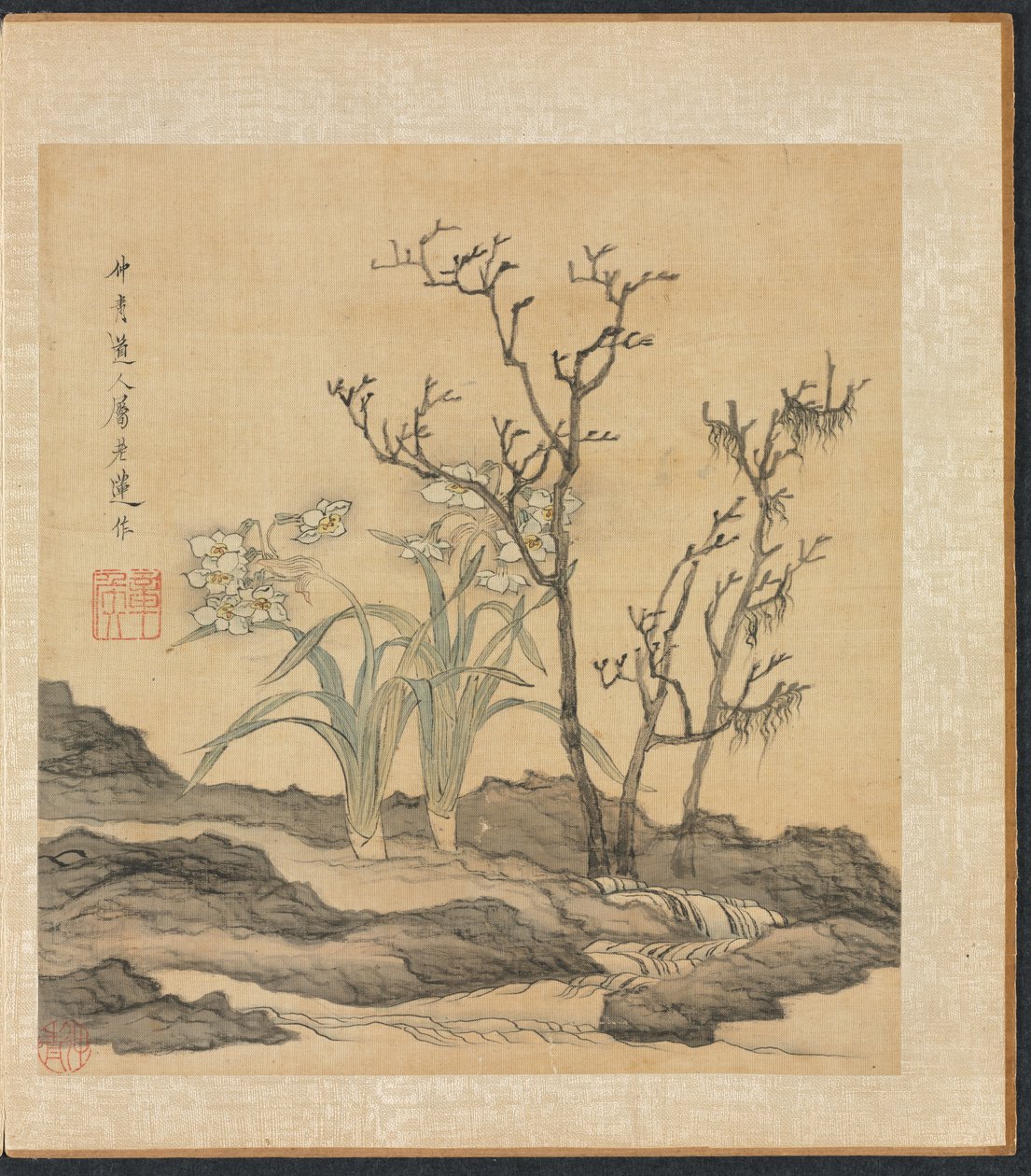 Målningar efter antika mästare: Narcissus och kala träd, 1598-1652. av Chen Hongshou