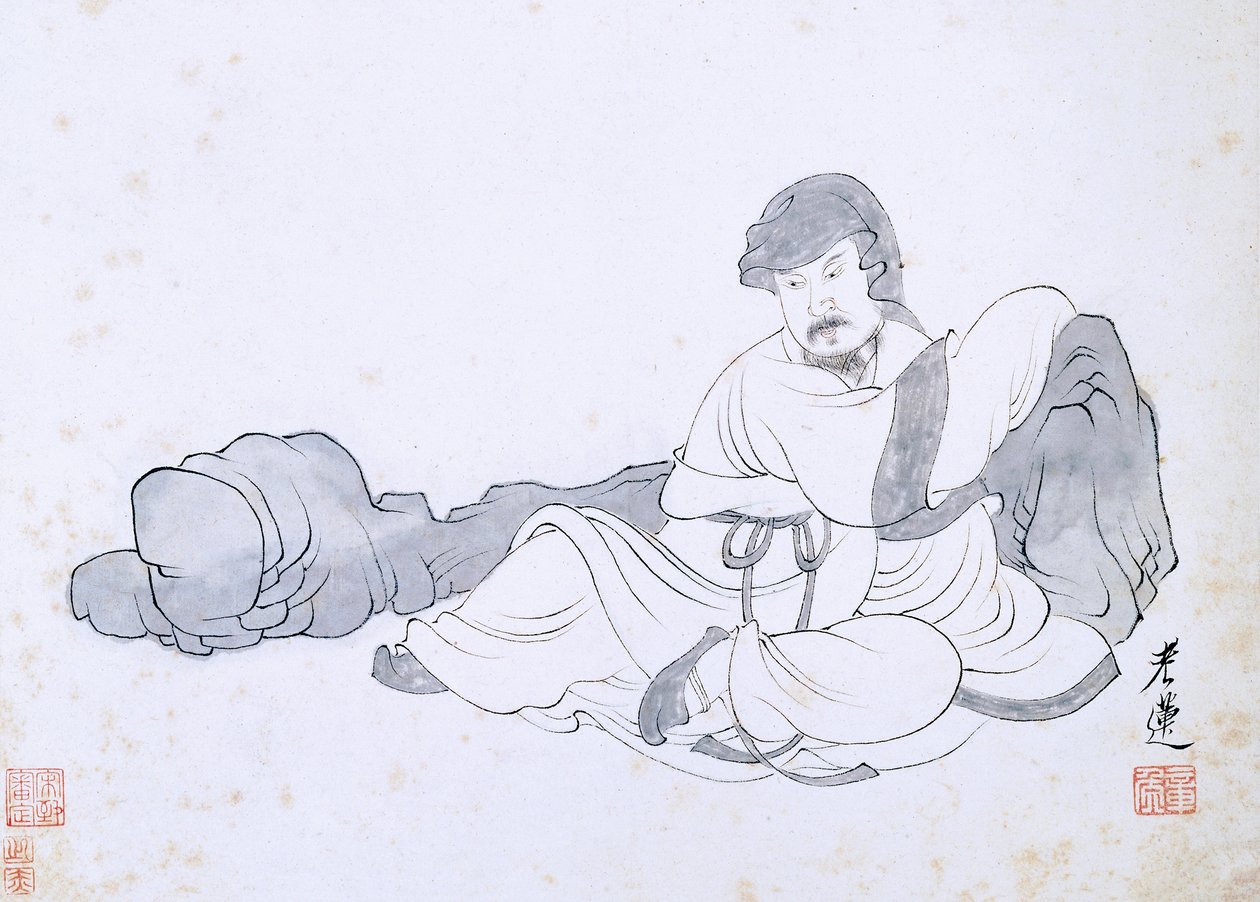 Scen ur en eremits liv av Chen Hongshou