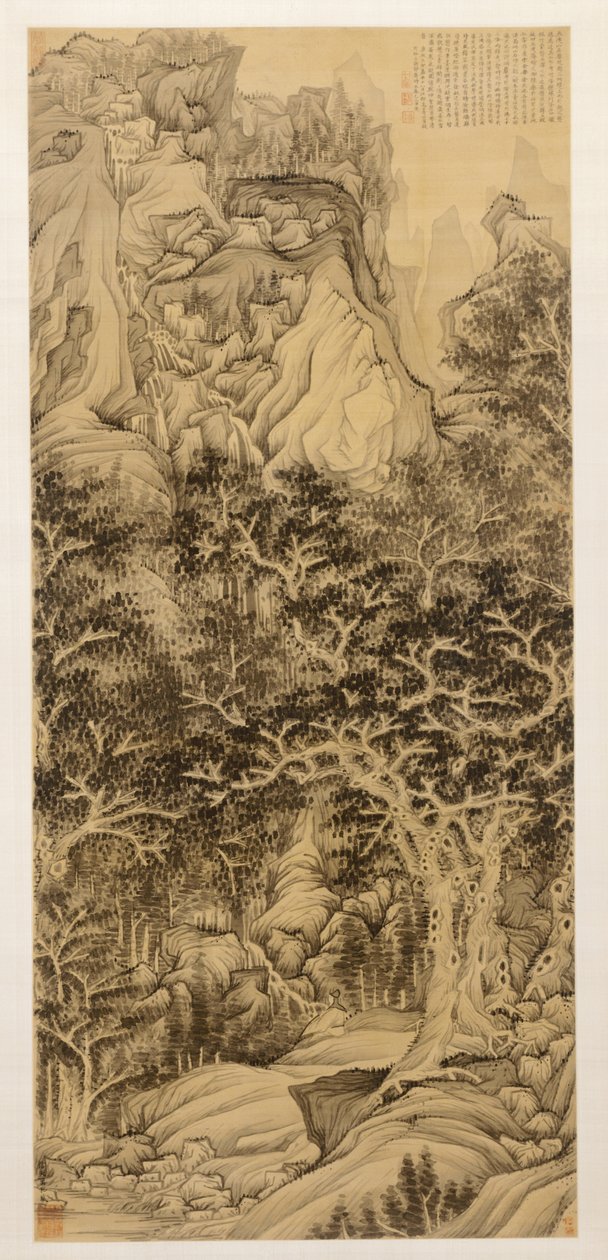 Berget med fem grå starr, 1650. av Chen Hongshou