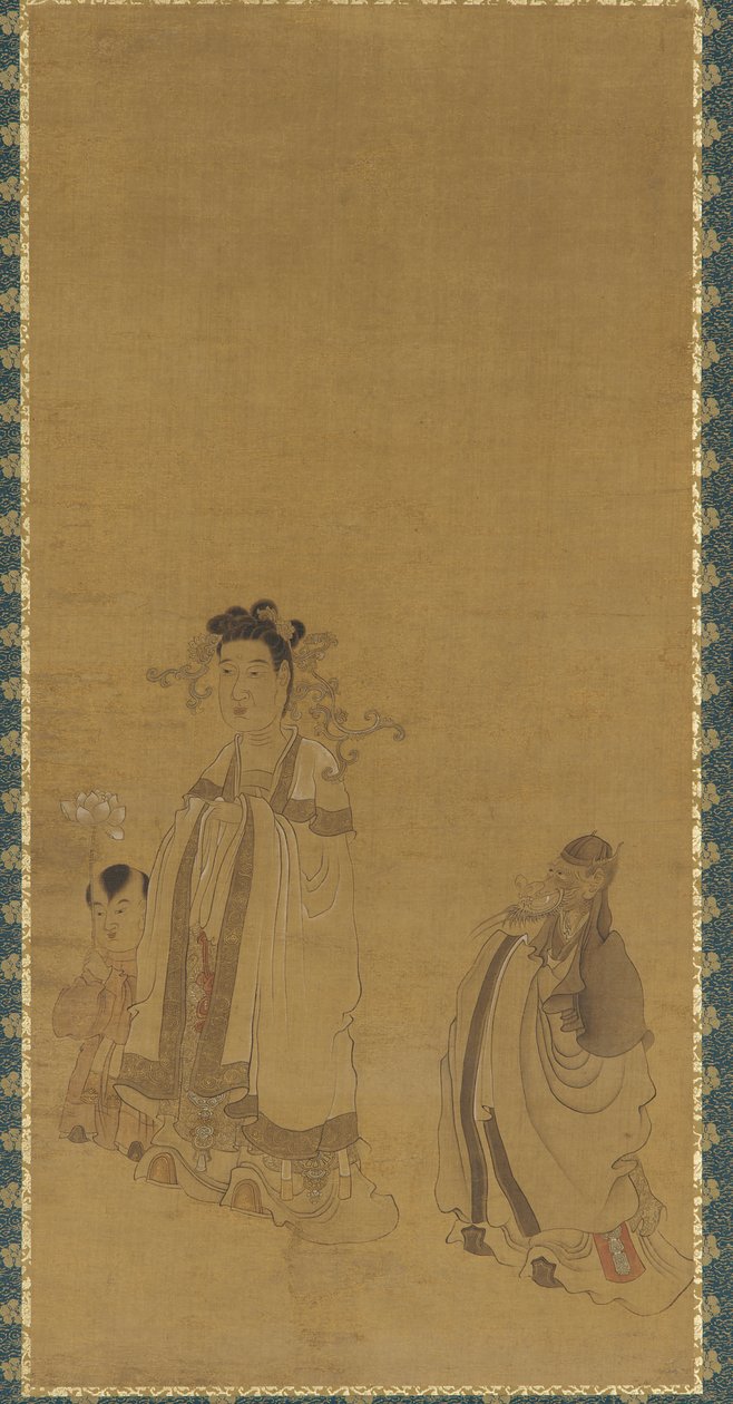 Drakkungen som vördar Buddha, Mingdynastin, tidigt-mitten av 1600-talet. av Chen Hongshou