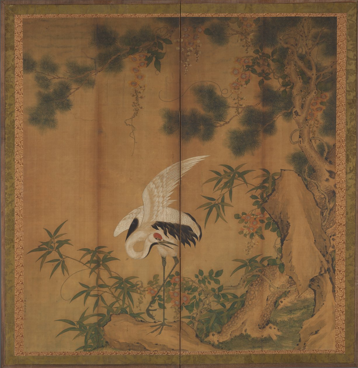 Trana och tall, sent 1800-tal. av Chen Zhaofeng