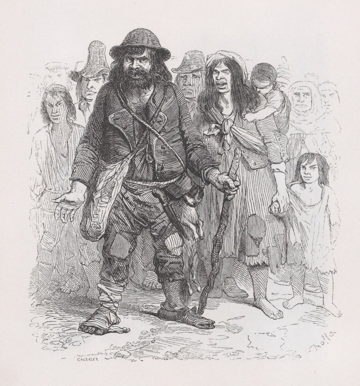 Zigenarna från The Complete Works of Béranger, 1836. av Cherrier