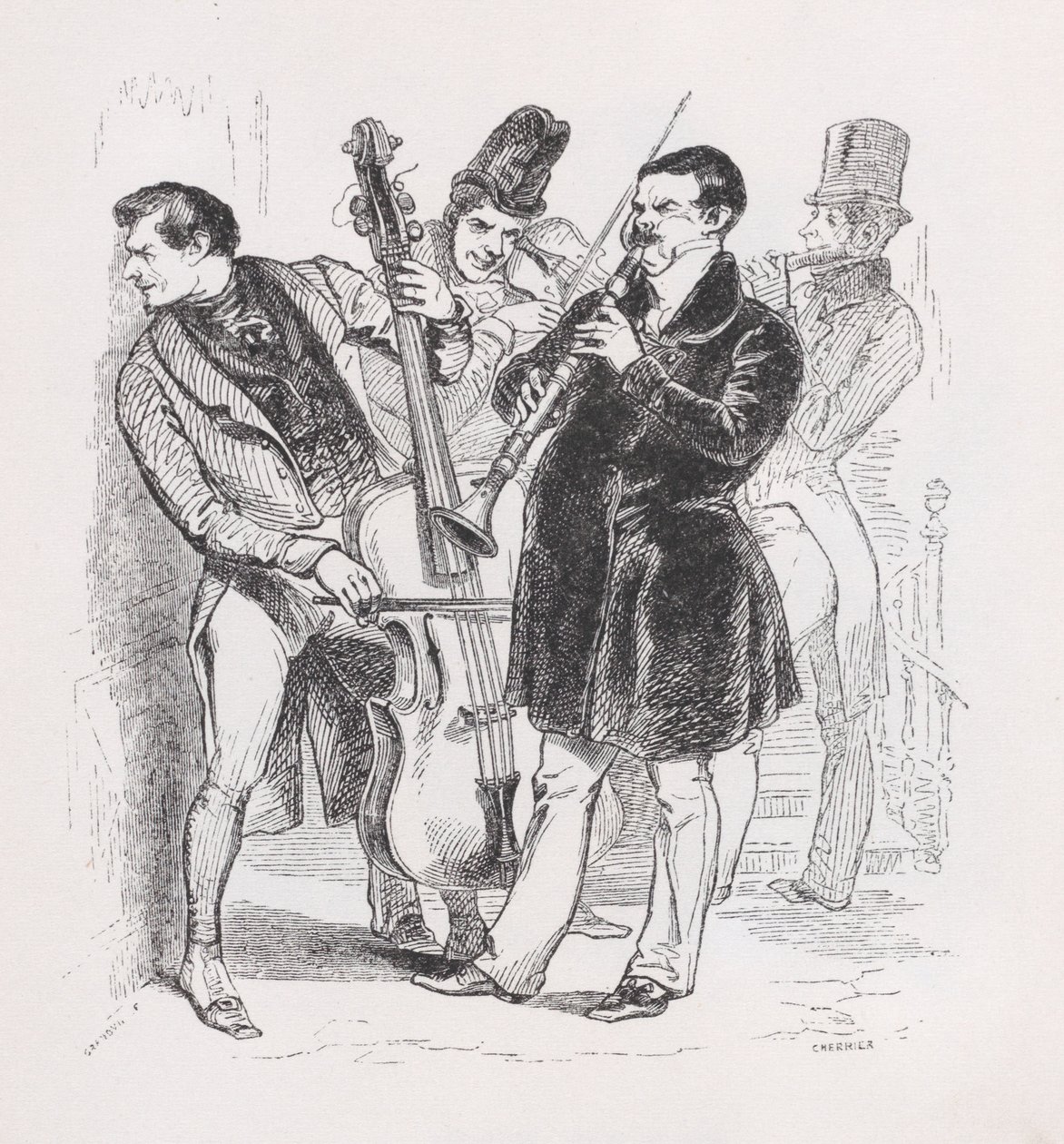 Bröllopsnatten från The Complete Works of Béranger, 1836. av Cherrier
