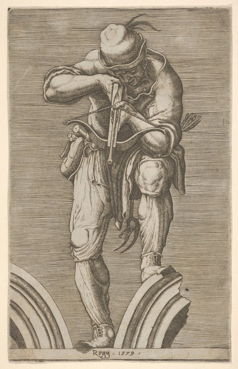 En man som skjuter ett armborst, 1579. av Cherubino Alberti
