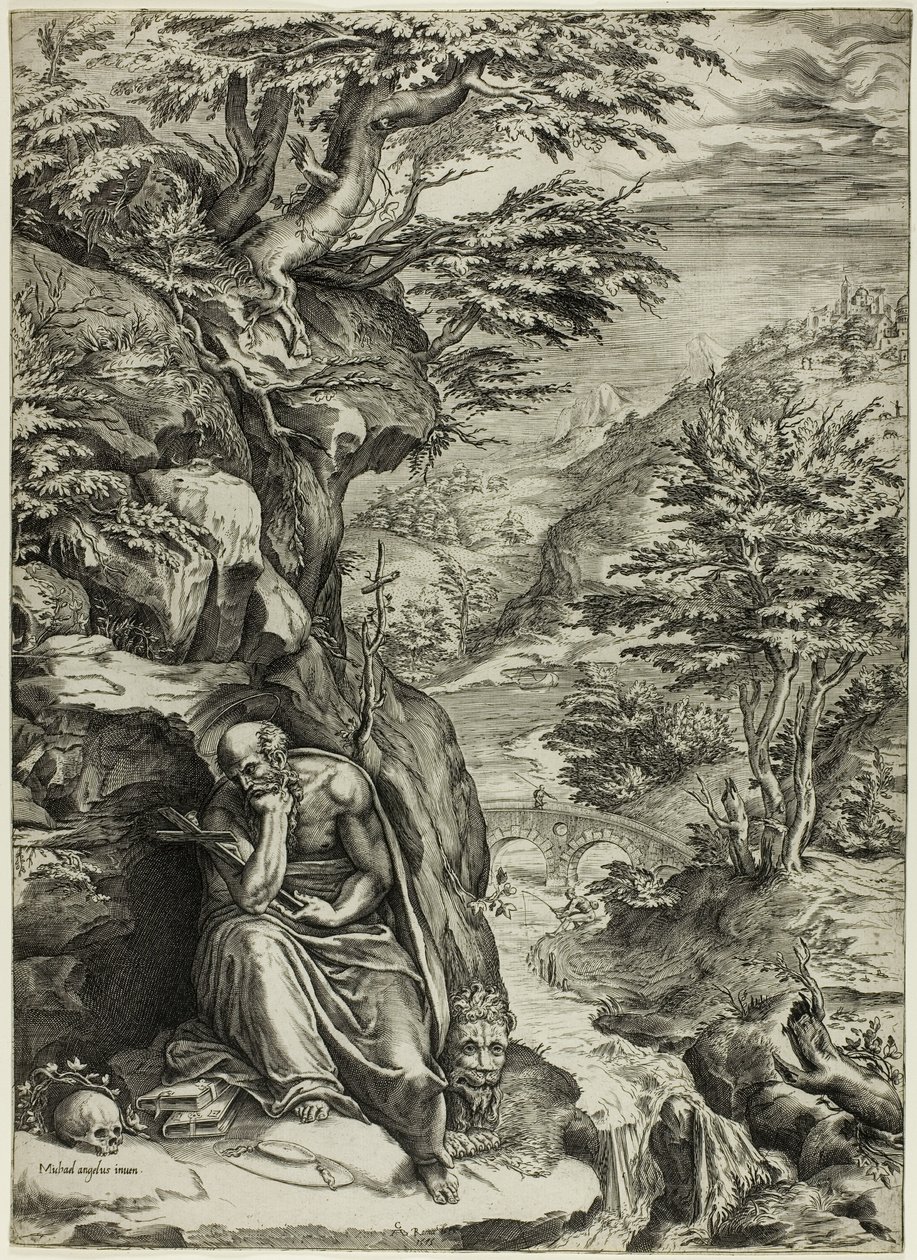 Saint Hieronymus i öknen av Cherubino Alberti