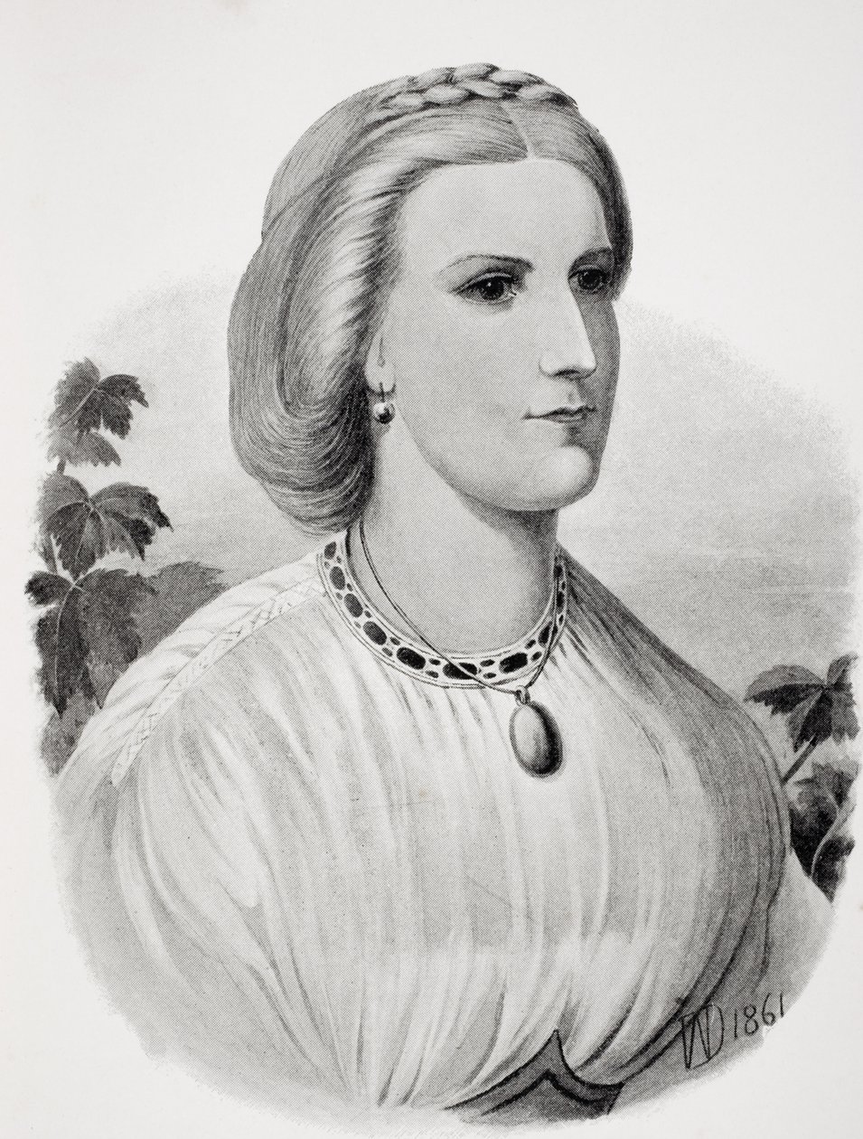 Lady Isabel Burton (1831-96) som brud, från "The Life of Captain Sir Richard Burton, Volume II" av Isabel Burton (1831-96) publicerad 1893 av Chevalier Louis William Desanges