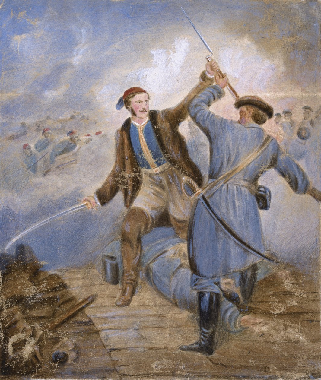 Major CC Teesdale, vann VC i Kars, 29 september 1855 av Chevalier Louis William Desanges