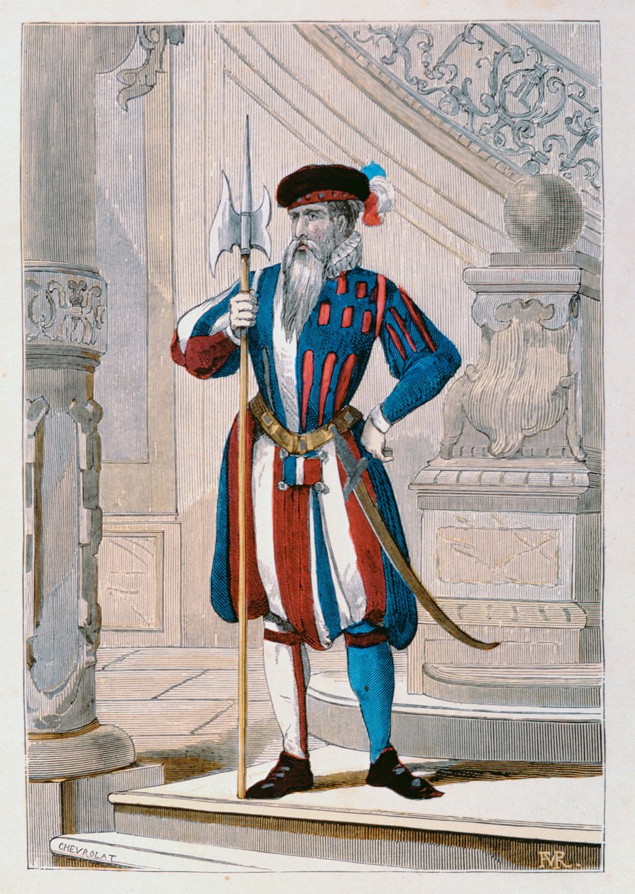 Konungens schweiziska garde 1586, illustration från 