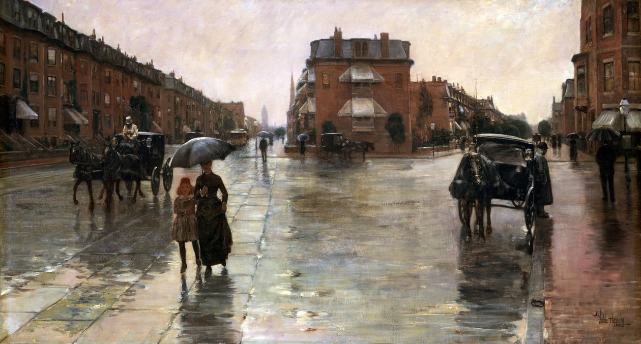 Regnig dag, Boston av Childe Hassam