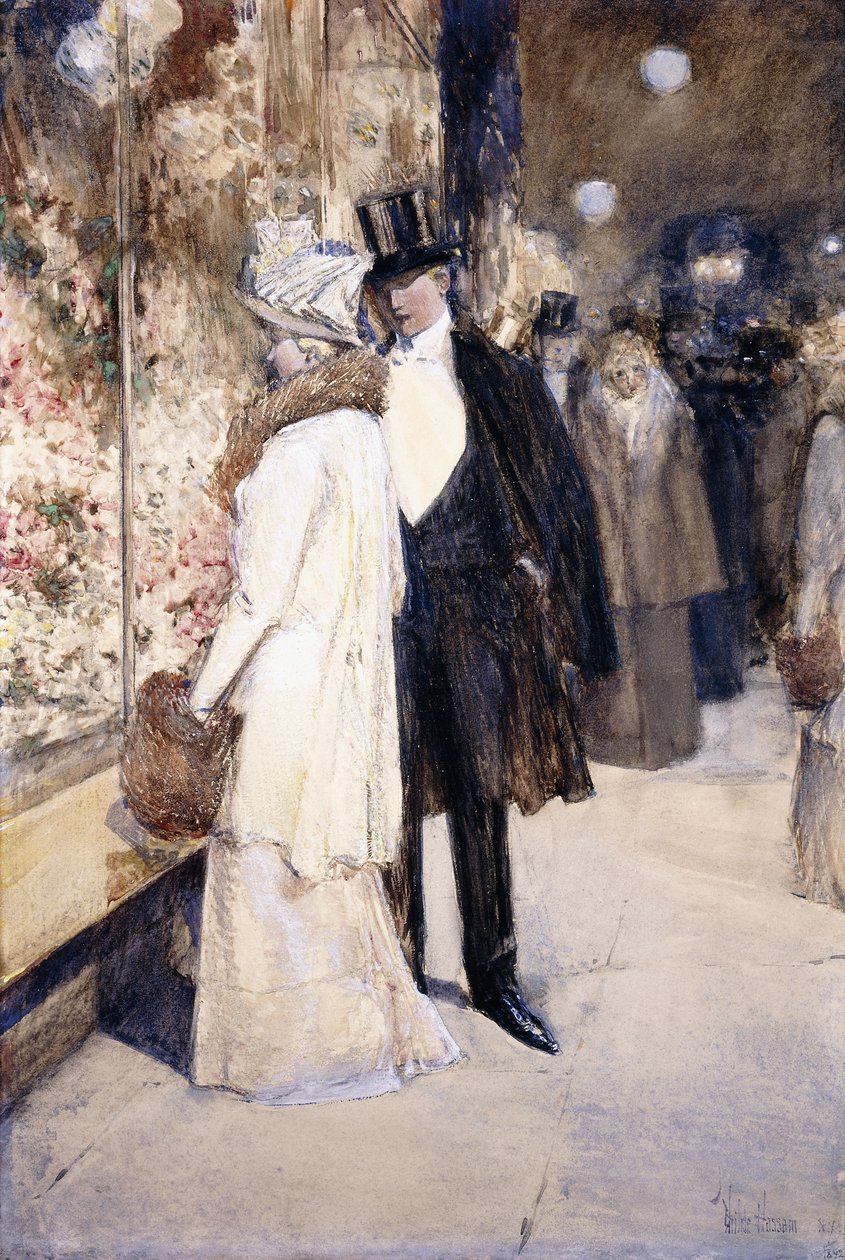 En nyårsnatturn, New York av Childe Frederick Hassam